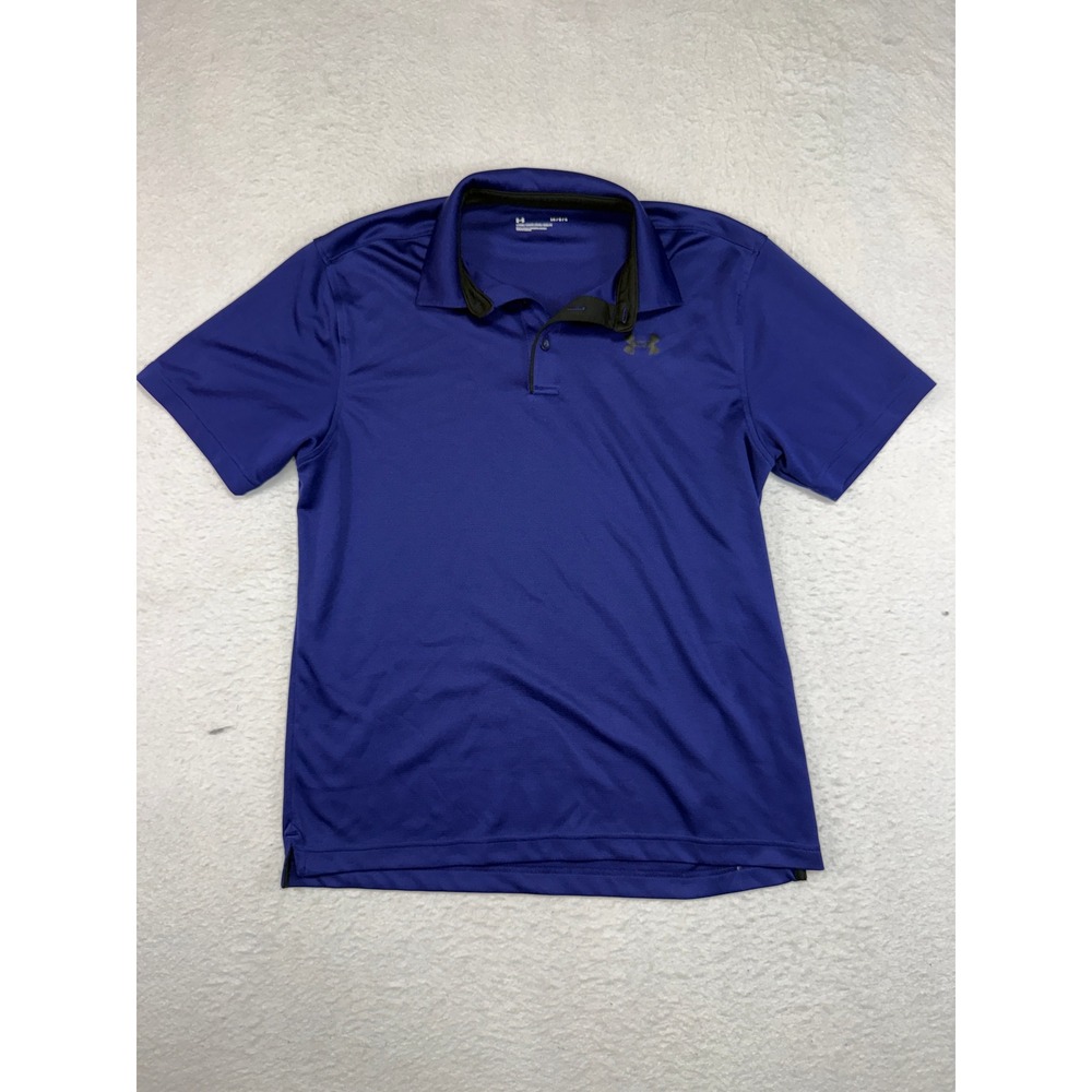 Under Armour Mens Loose Fit Polo Shirt Purple Short Sleeve Golf Top Large